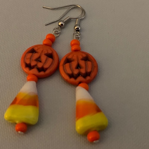 Jewelry - Pumpkin and candy corn earrings